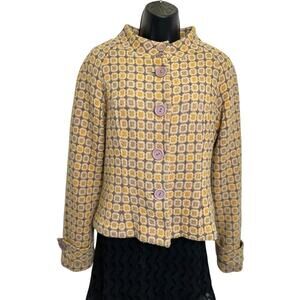 Firuze San Francisco Wool Geometric Jacket Blazer Retro Mid Century Made in USA